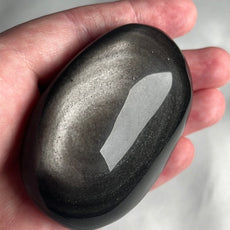 Mexican Silver Sheen Obsidian Crystal PalmStone