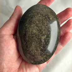 Large Mexican Gold Sheen Obsidian Crystal PalmStone