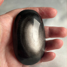 Mexican Silver Sheen Obsidian Crystal PalmStone