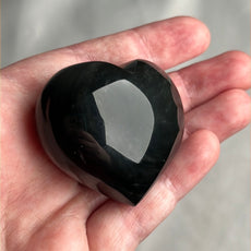 Mexican Silver Sheen Obsidian Crystal Stone Heart