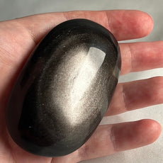 Mexican Silver Sheen Obsidian Crystal PalmStone