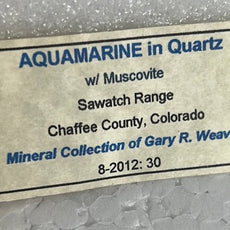 Aquamarine from Colorado from Gary R. Weaver Collection