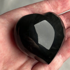 Mexican Silver Sheen Obsidian Crystal Stone Heart