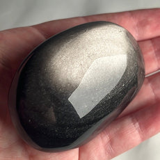 Mexican Silver Sheen Obsidian Crystal PalmStone