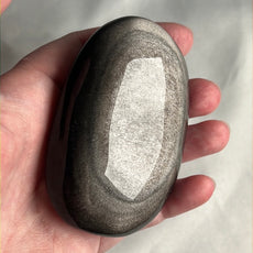 Mexican Silver Sheen Obsidian Crystal PalmStone