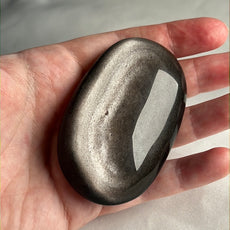 Mexican Silver Sheen Obsidian Crystal PalmStone