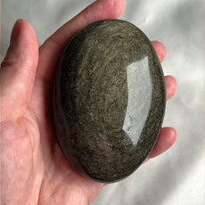 Large Mexican Gold Sheen Obsidian Crystal PalmStone