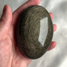 Large Mexican Gold Sheen Obsidian Crystal PalmStone