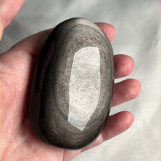 Mexican Silver Sheen Obsidian Crystal PalmStone