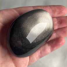 Mexican Silver Sheen Obsidian Crystal PalmStone