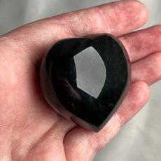 Mexican Silver Sheen Obsidian Crystal Stone Heart