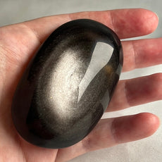 Mexican Silver Sheen Obsidian Crystal PalmStone