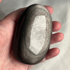 Mexican Silver Sheen Obsidian Crystal PalmStone