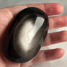 Mexican Silver Sheen Obsidian Crystal PalmStone