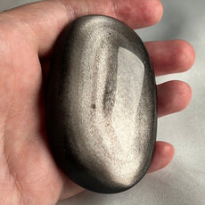 Mexican Silver Sheen Obsidian Crystal PalmStone