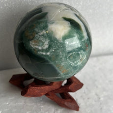 Moss Agate 53 mm Sphere, Ball, Stone with Stand from India