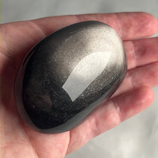 Mexican Silver Sheen Obsidian Crystal PalmStone