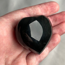 Mexican Silver Sheen Obsidian Crystal Stone Heart