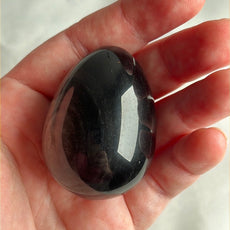 Mexican Silver Sheen Obsidian Crystal Egg with a Stand