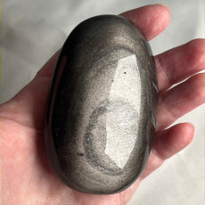 Mexican Silver Sheen Obsidian Crystal PalmStone