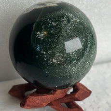 Moss Agate 53 mm Sphere, Ball, Stone with Stand from India