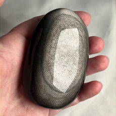 Мексикански сребърен блясък Обсидиан Crystal PalmStone