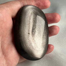 Mexican Silver Sheen Obsidian Crystal PalmStone