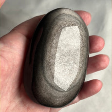 Mexican Silver Sheen Obsidian Crystal PalmStone