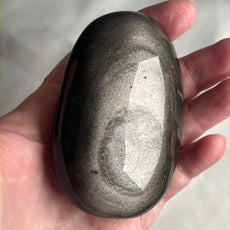 Mexican Silver Sheen Obsidian Crystal PalmStone