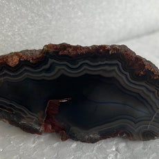 Black and Red Agate Stone Half Nodule from Turkey