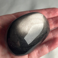 Mexican Silver Sheen Obsidian Crystal PalmStone