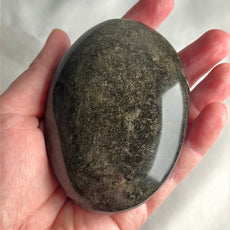 Large Mexican Gold Sheen Obsidian Crystal PalmStone