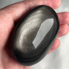 Mexican Silver Sheen Obsidian Crystal PalmStone