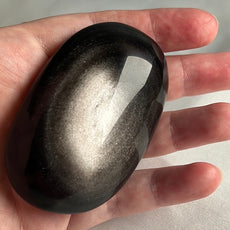 Mexican Silver Sheen Obsidian Crystal PalmStone