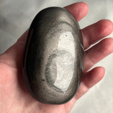 Mexican Silver Sheen Obsidian Crystal PalmStone