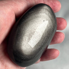 Mexican Silver Sheen Obsidian Crystal PalmStone