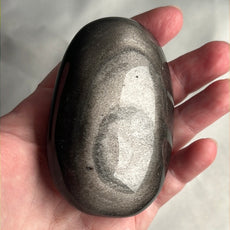 Mexican Silver Sheen Obsidian Crystal PalmStone