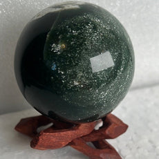 Moss Agate 53 mm Sphere, Ball, Stone with Stand from India