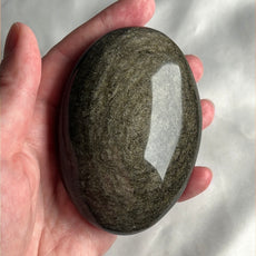 Large Mexican Gold Sheen Obsidian Crystal PalmStone