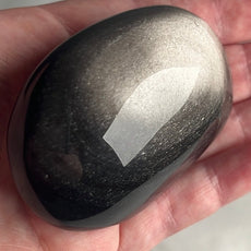 Mexican Silver Sheen Obsidian Crystal PalmStone