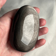 Mexican Silver Sheen Obsidian Crystal PalmStone