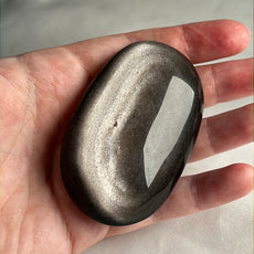 Mexican Silver Sheen Obsidian Crystal PalmStone