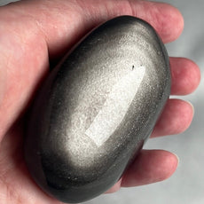 Mexican Silver Sheen Obsidian Crystal PalmStone