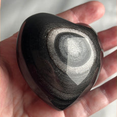 Mexikanisches silberglänzendes Obsidian-Kristallstein-Herz