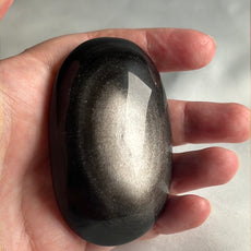 Mexican Silver Sheen Obsidian Crystal PalmStone