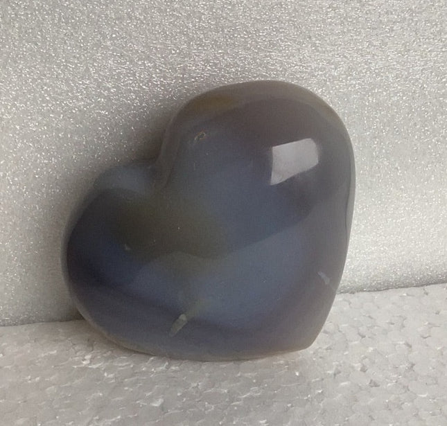 Blue Grey Agate Heart from Madagascar