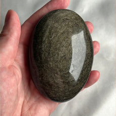 Large Mexican Gold Sheen Obsidian Crystal PalmStone