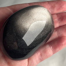 Mexican Silver Sheen Obsidian Crystal PalmStone