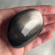 Mexican Silver Sheen Obsidian Crystal PalmStone