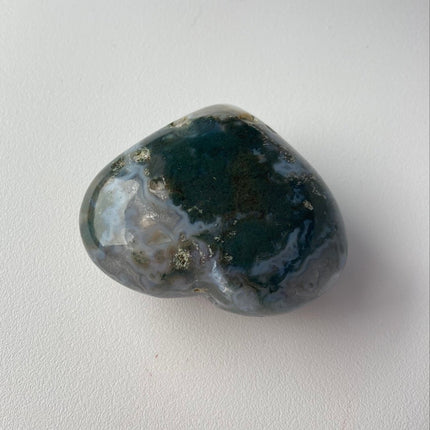 Dark Green Moss Agate Heart from India - My Shop of Wonders